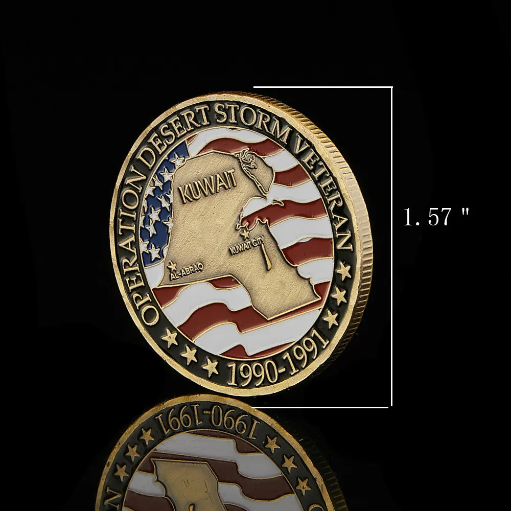 5 stks 1990-1991 U.S. Military Craft Koeweit War Operation Desert Storm Veteran Metal Medaille Uitdagingen Coin Collectible-waarde