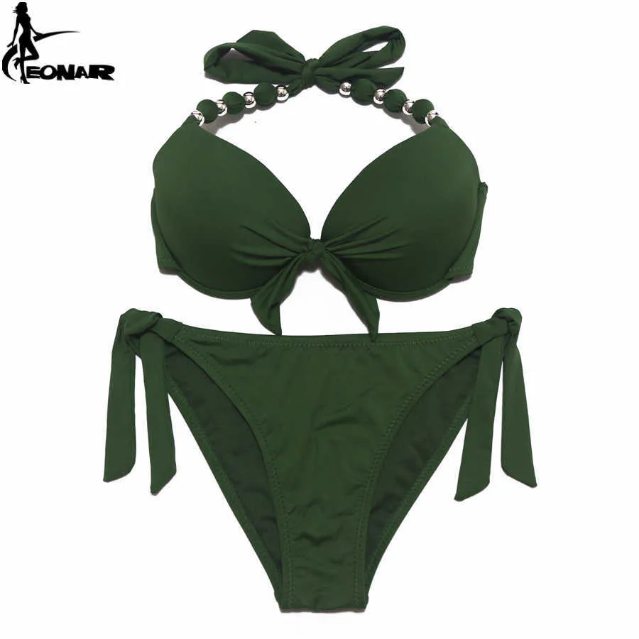 Eonar Women Bikini는 결합 된 크기 수영복 푸시 업 세트 브라질 수영복 플러스 수영복 여성 XXL 210624