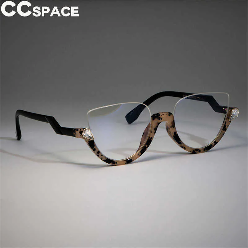 45159 Cat Eye Glasses Frames Women Trending Styles Half Frame Designer Fashion Computer Glasses Y0831