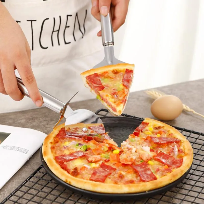 Pizzasnijder Serverset Superscherpe snijmachine met ergonomische antisliphandgreep Kwaliteit roestvrij staal Cutte Bakgebak Too255V