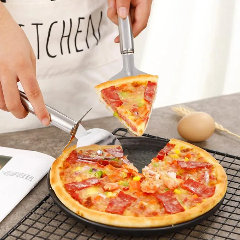 Серверный набор для резки пиццы, супер острый слайсер с эргономичной нескользящей ручкой, качественная нержавеющая сталь, выпечка, кондитерские изделия Too306c