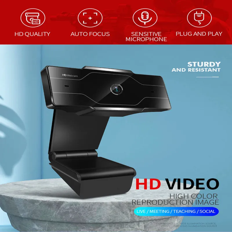 Caméra Web 2K 1080P 720P 480P HD, Webcam avec micro, appels vidéo en Streaming en direct, réunion à domicile, fonctionnalités multiples