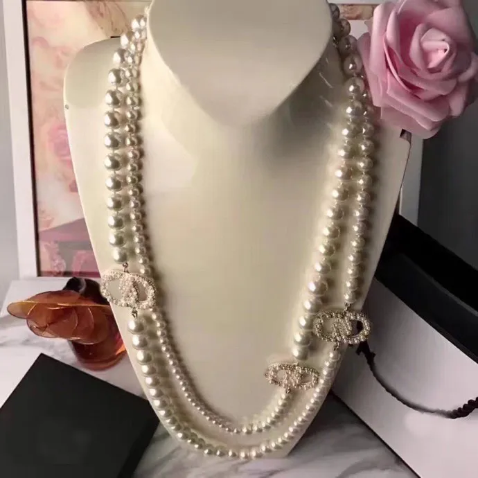 Halsband Kort pärlkedja Orbital halsband Klappkedjor Pearlwith Women's Jewelry Gift 02315W