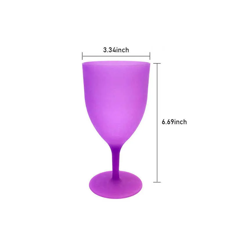 6 pièces/ensemble de verres à vin en plastique givré Cocktail Champagne gobelet pique-nique Bar fête boire ensemble coloré 210827