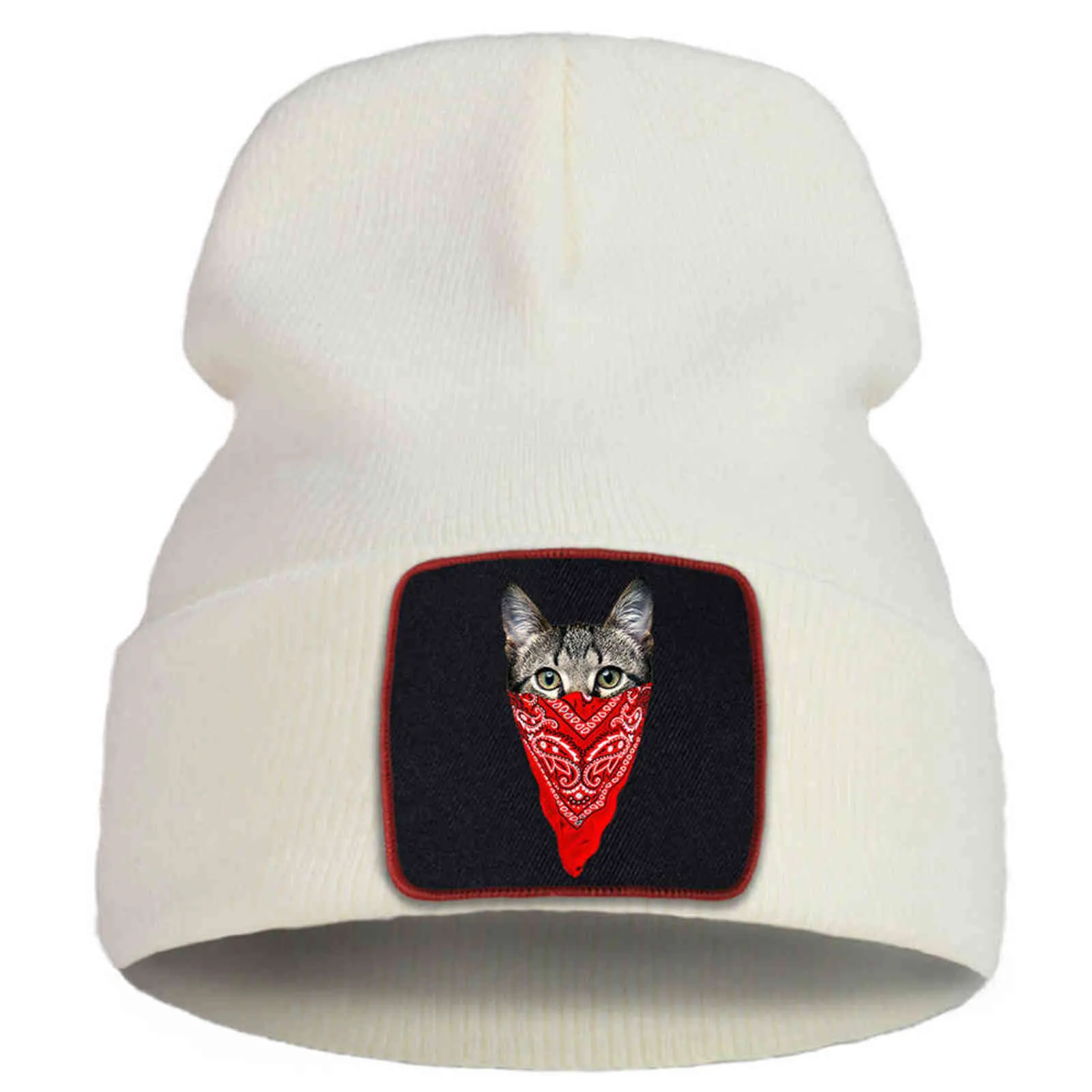 Harajuku Animal Cat Bonnet Cap Sport Unisex Hip Hop Gebreide Hoeden Outdoor Casual Beanie Hoed Mode Effen Kleur Skullies Caps Y21111