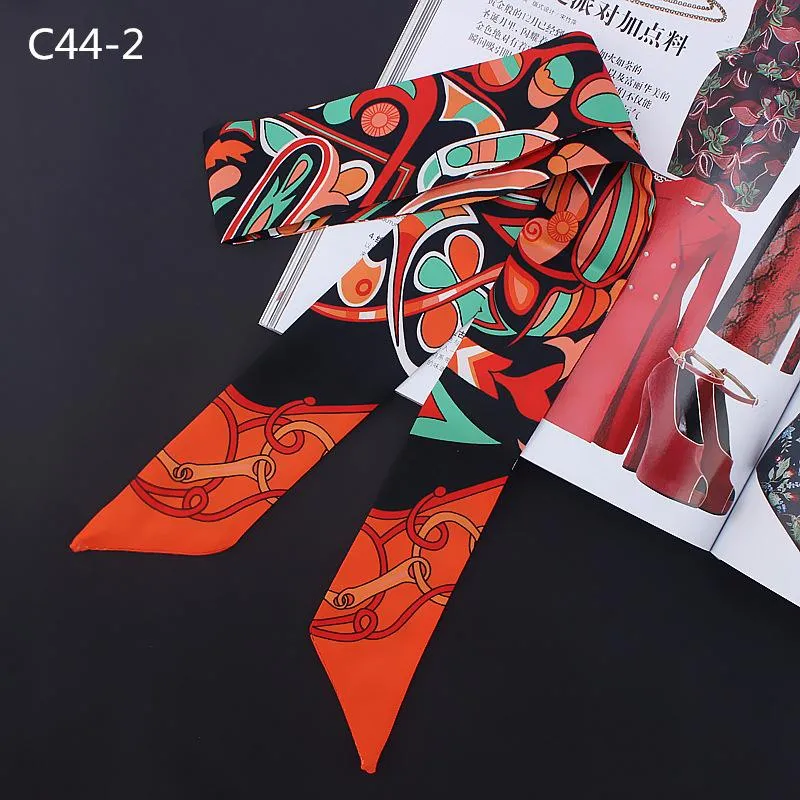 Designer Brand Scarf Women's Luxury Twill Printed Satin Shawl Tied Bag Ribbon Narrow And Long Neck C48 Scarves227x
