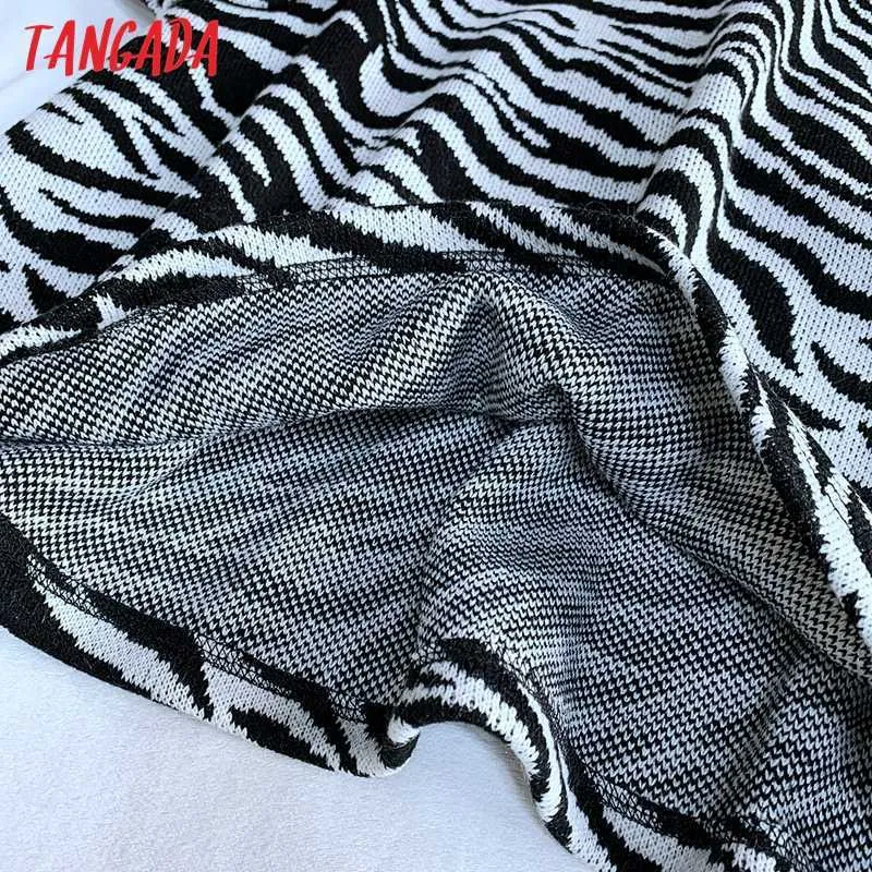 Tangada Frauen Übergroße Leopardenmuster Lange Pullover Jumper Kurzarm O Hals Weibliche Pullover Chic Tops XLJ2 210609