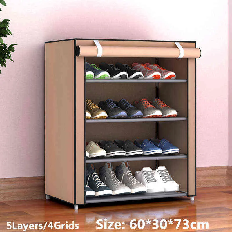 Shoe Rack Multifunction Oxford Fabric s Shelves Household Economy Case Dustproof Storage Organizers Cabinets 211102