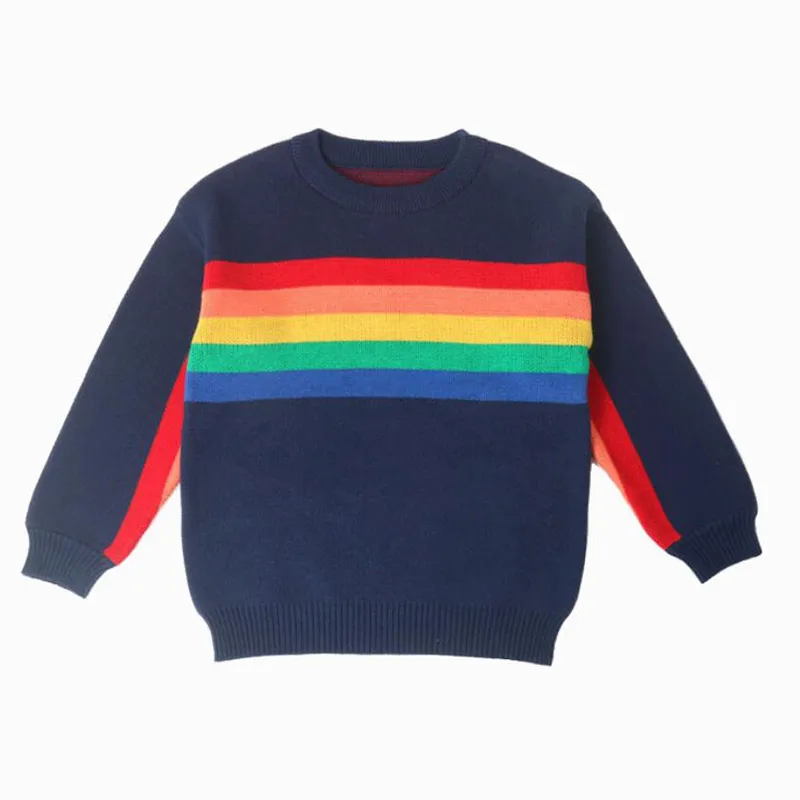 Enfants filles arc-en-ciel chandails bébé vêtements mode garçons et vêtements à tricoter enfants Cardigan hauts vêtements d'extérieur 210429