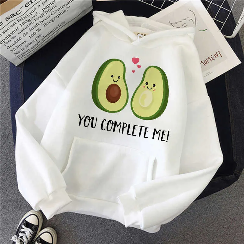 Avocado Harajuku Lustige Cartoon Kleine Frische Hoodies Frauen Ullzang Warme 90er Jahre Grunge Nette Sweatshirts Kawaii Grafik Hoody Weibliche H0909