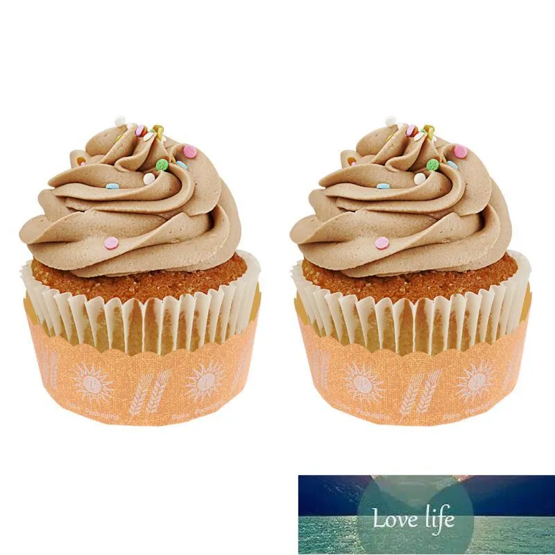 6 Inches Large Kraft Paper Muffin Cups Sunflower Pattern Cupcake Paper Liners Cake Baking Molds273H