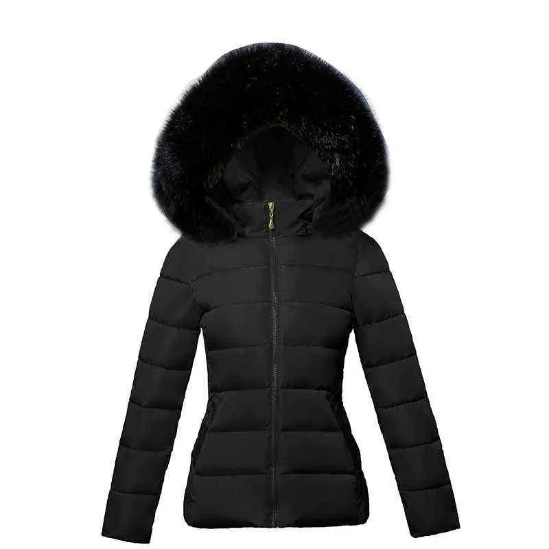 Большое меховое зимнее пальто женский куртка с капюшоном Parka теплые женщины ватные дамы плюс размер 5xl женская пухошка 211029