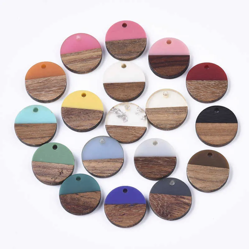 Resin & Wood Pendants Charm Mixed Color Teardrop for Jewelry Making DIY Bracelet Necklace Accessories Supplies 210720249Y