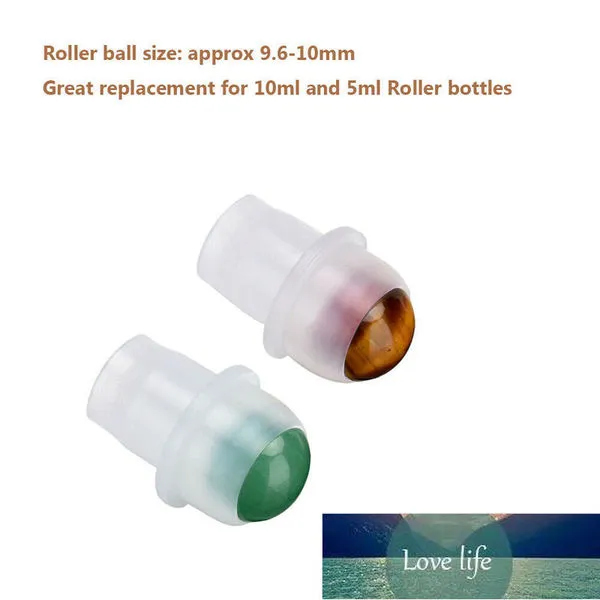 Natural Gemstone Roller Bottle Bamboo Wood Lid Turquoise Essential Oil Bottle Cosmetic Packaging P289