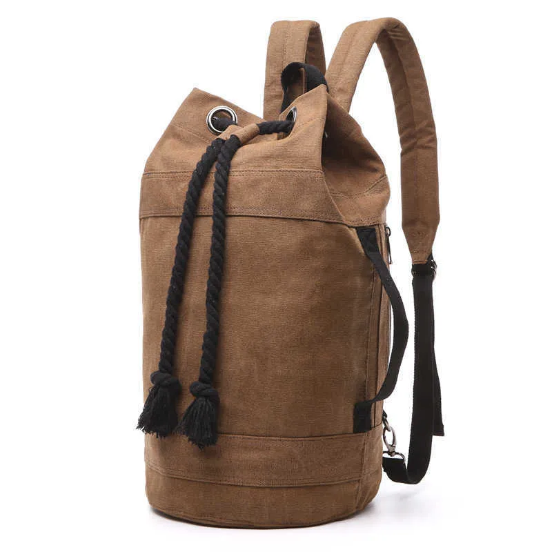 Men Large Capacity Military Army Bags Outdoor Sports Tactical Backpacks Climbing Rucksack Bucket Canvas Backpack Letter Printing Q7518257