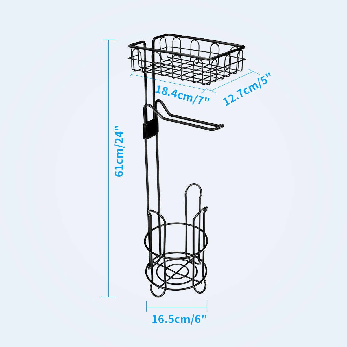 Vloer staande metalen papierrol handdoekhouder stand organizer wc-rack verticale opslag mand ijzeren badkamer hardware 210720