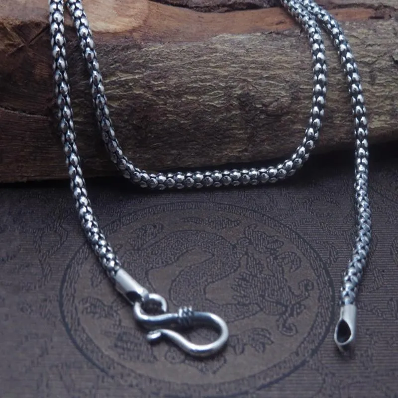 Chaînes Les Dragons Écailles Collier Pour Hommes Femmes Bijoux En Argent Rétro Couples Dress259I