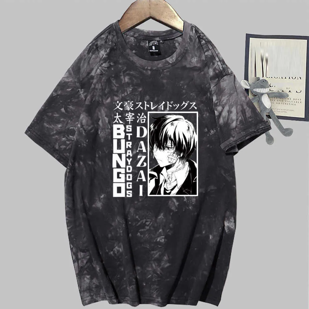 Bungo Stray Dog Anime T-shirt manica corta o-collo Tie Dye Uniex Y0809