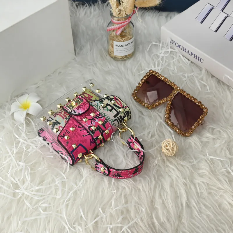 Trend Sonnenbrille PVC Mini Square Bag Hochwertige exquisite Brille und Handtasche