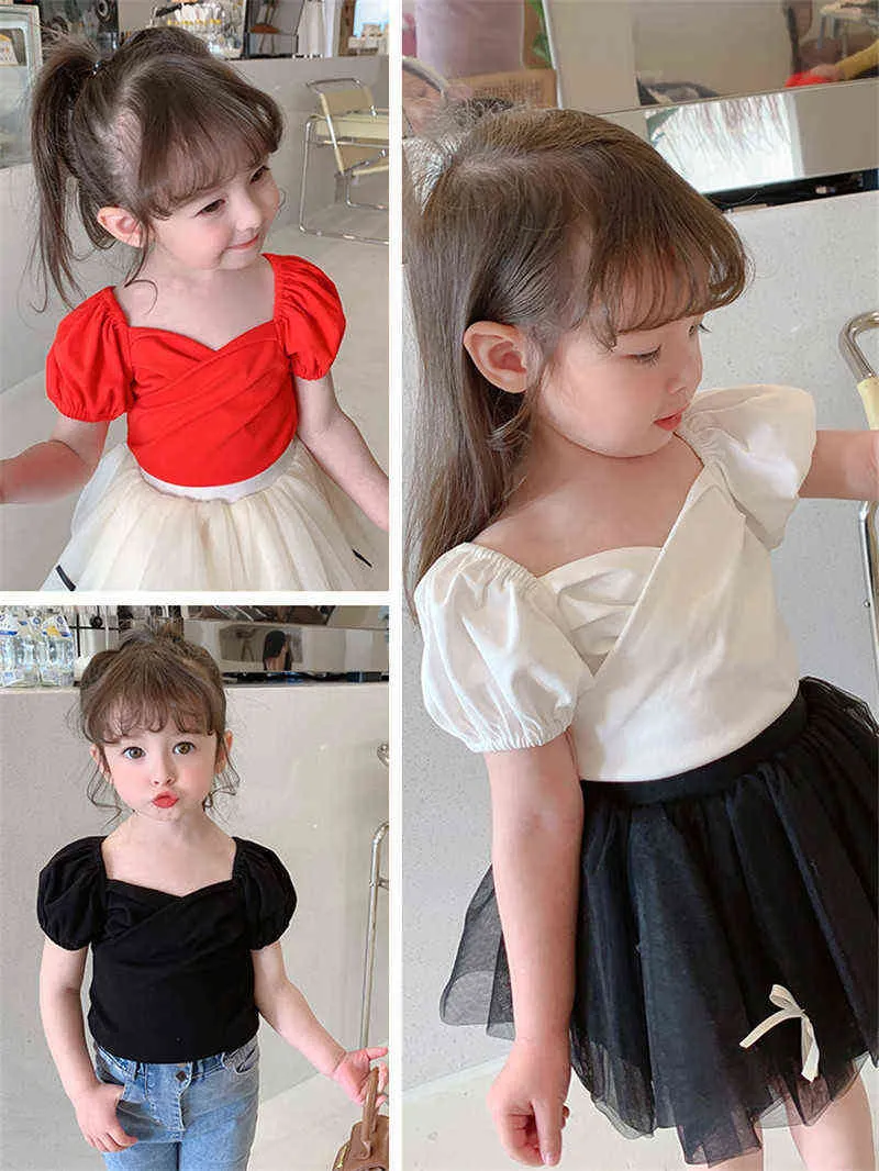 Gooporson Zomer Kinderkleding Mode Koreaanse Korte Mouw Shirt Schattige Prinses Tops Kleine Meisjes Kostuum Kleine kinderen Tops G1224