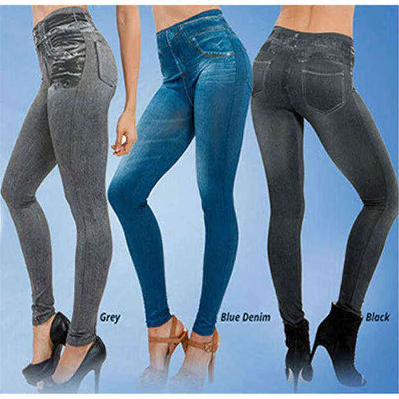 VIP Femmes Polaire Doublé Hiver Jegging Jeans Genie Slim Mode Jeggings Leggings 211215