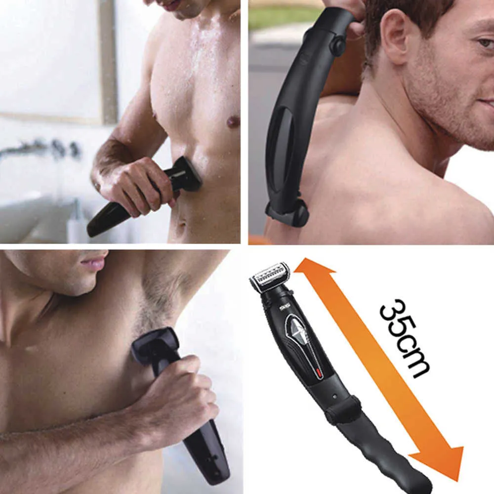 Bodyback Tıraş Makinesi Erkek Elektrikli Tıraş Makinesi Saç Bodygroom Yüz Folyo Elektrikli Razor Sakal Giyotin Kafası Trimer Tıraş Erkekler Için P0817