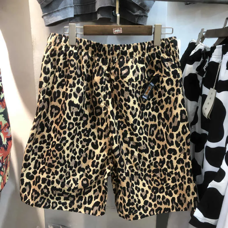 Pantalones cortos para hombre Marca Chao Kapital 21ss Hirata y Acer dry wave estampado de leopardo pantalones cortos deportivos casuales sueltos