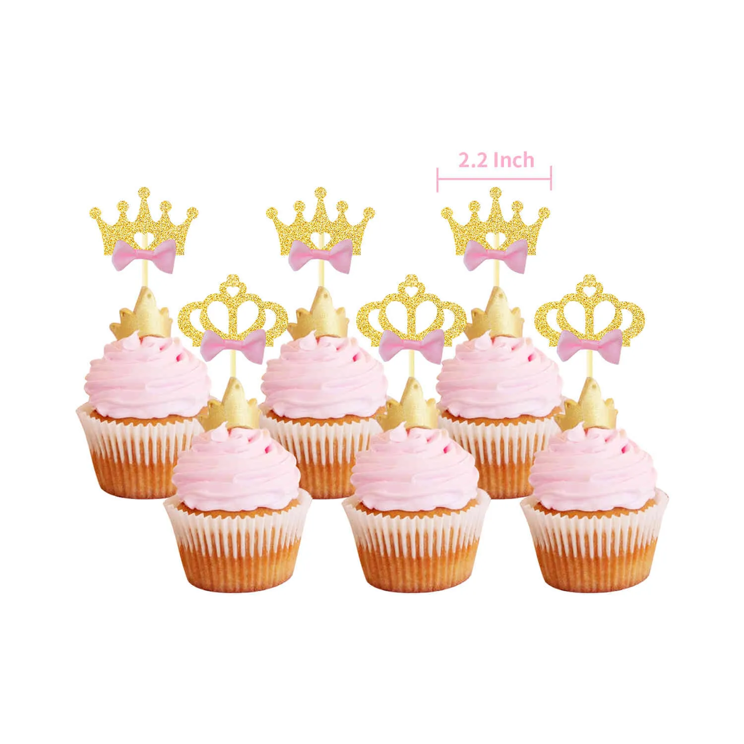 Princesse anniversaire décoration thème fille fête d'anniversaire décor bannière avec ballons roses costume reine couronne gâteau Topper 210408