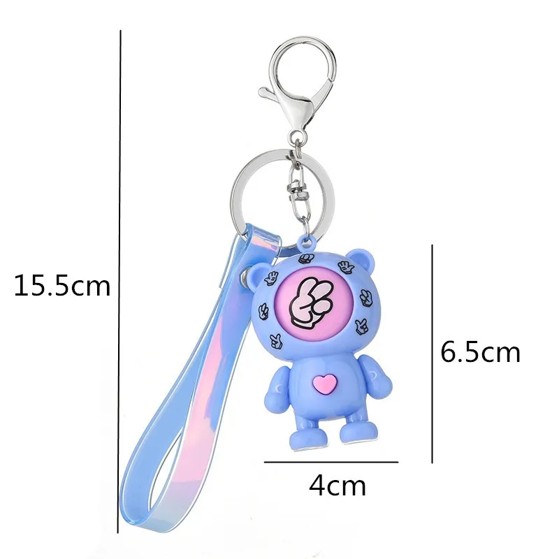 Bear Design Keychains Mora Device Key Ring Chains Holder Rock Paper Scissors Finger Guessing Play Game Toys Animal Pendant Bag Cha261N
