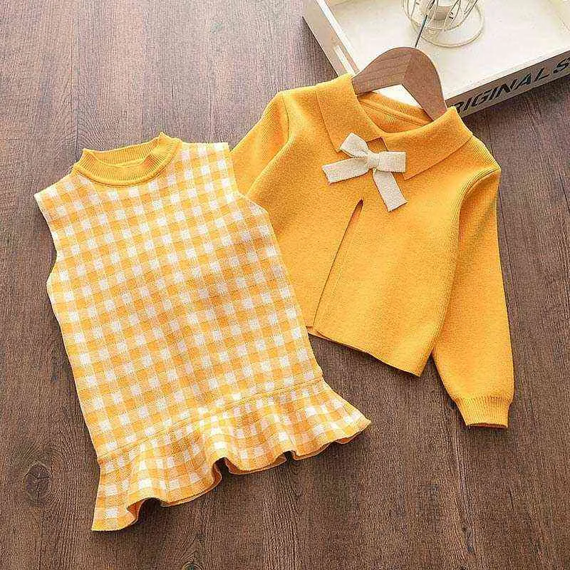 Melario Girls Sweater Dress Otoño Invierno Tops y Princess Outfits Kids Knitted Toddler 211104