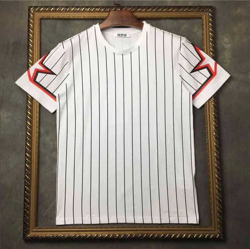 2019 new style Designer Brand men T-shirt short Sleeve pentagram star striped printing Tshirt mens Cotton Casual t shirts mens Tops