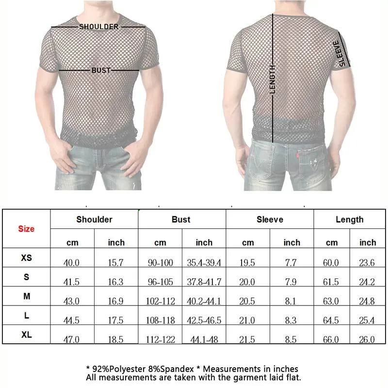 Sexy Blue Fishnet See Through T Shirt Men Short Sleeve Elastic Transparent Mesh Tshirts Mens Hip Hop Muscle Undershirts Top Tees 210522