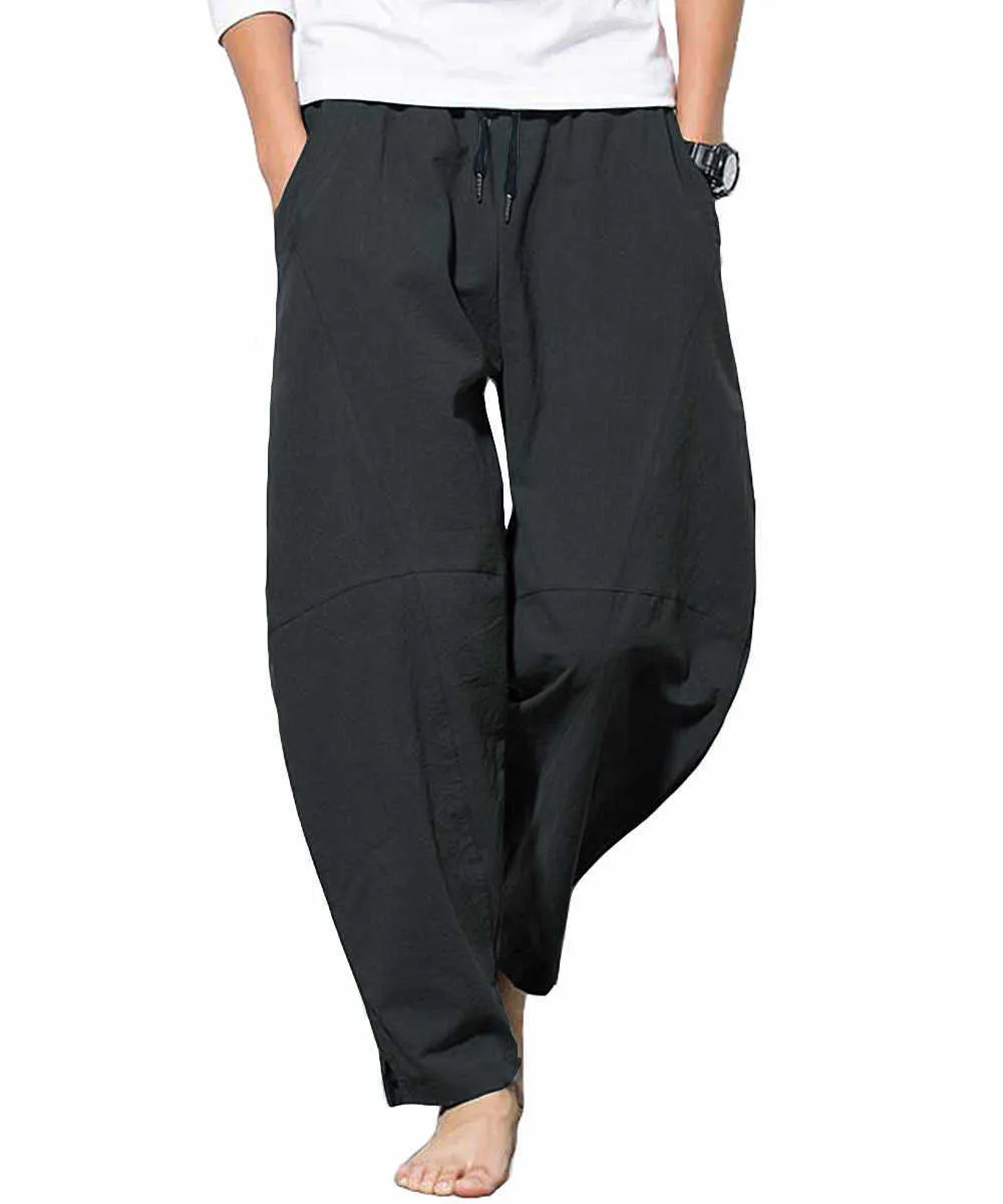 2020 Bahar Hip Hop Harem Pantolon Erkekler Rahat Gevşek Pantolon İpli Joggers Siyah Pantolon Artı Boyutu M-5XL X0615