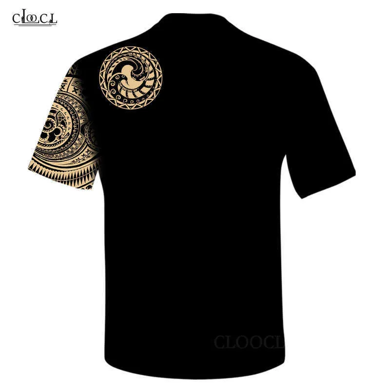 Cloocl viking tatuagem estilo polinésio 3d impresso mens camiseta harajuku verão manga curta casual unisex tops cair 210629