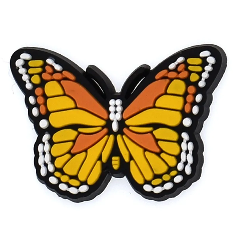 악어 PVC 구두 매력 버클 패션 액세서리 부드러운 고무 PVC에 대한 도매 곤충 다채로운 Butterflys Jibbitz