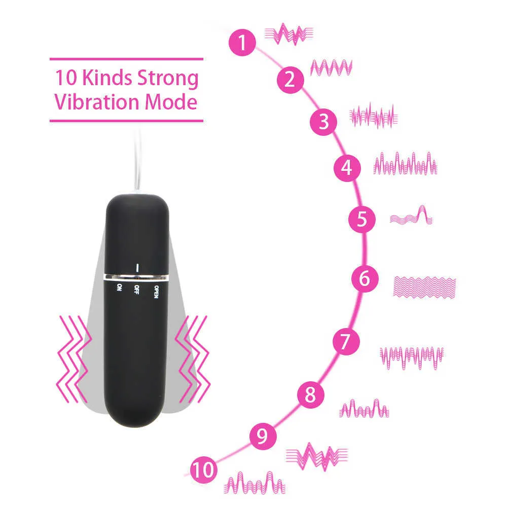 Mise à niveau des articles de massage Wearable Bullet Vibrator Masturbation féminine Anneau de doigt Télécommande sans fil Panty 10 Fréquence