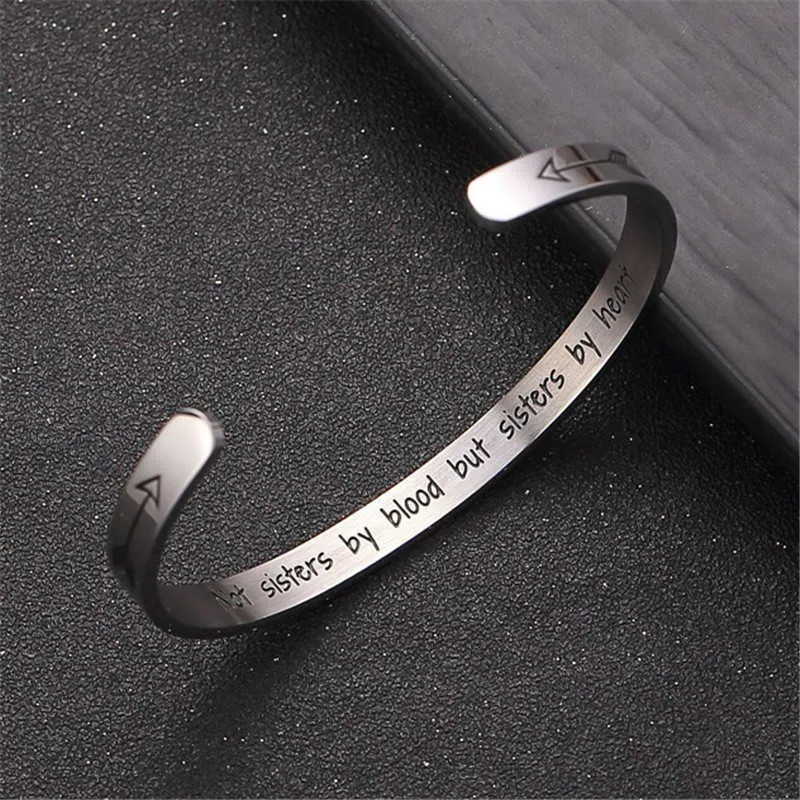 High Quality Best Friends Cuff Bracelet Stainless Steel Bangles Jewelry Sisters Friendship Bracelets Fascination Gifts Q0719