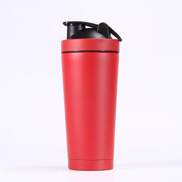 750ml Sports Water Bottle 304 Stainless Steel Protein Shaker Bottle Whey Gym Shake Kettle Milkshake Mixer Shaking cup By sea T2I52751