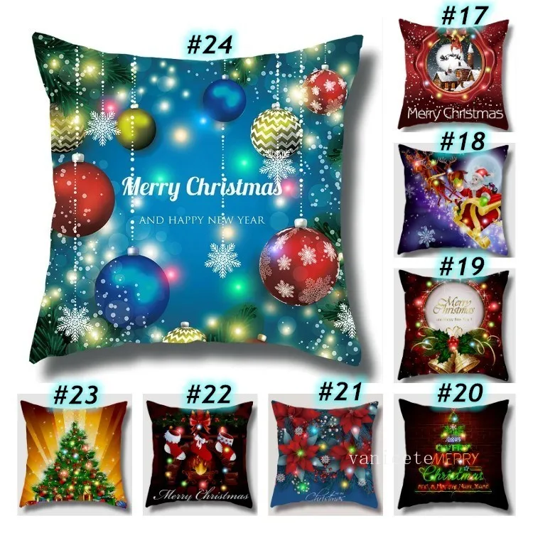 Federa cuscino di Babbo Natale a LED colorati federa cuscino di alce stampa creativa fodera cuscino in peluche corta super morbida T2I52701