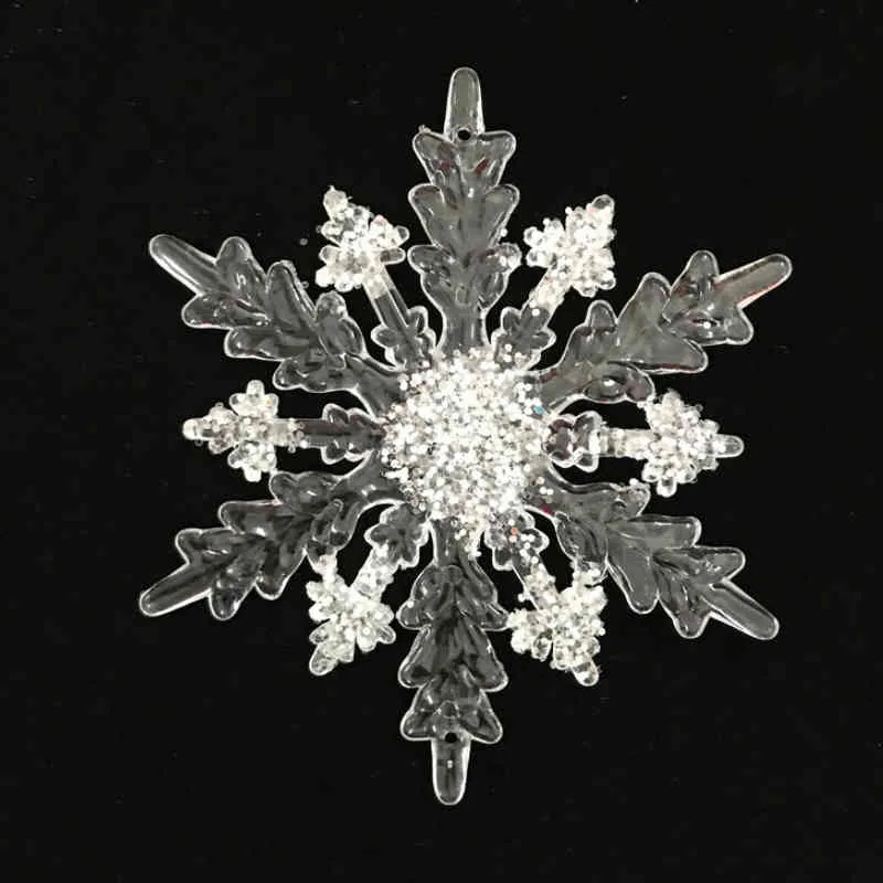 beaucoup Acrylique Flocon De Neige pour Noël el Mall Charme Ornements Pendentif De Mariage Fenêtre Décoration