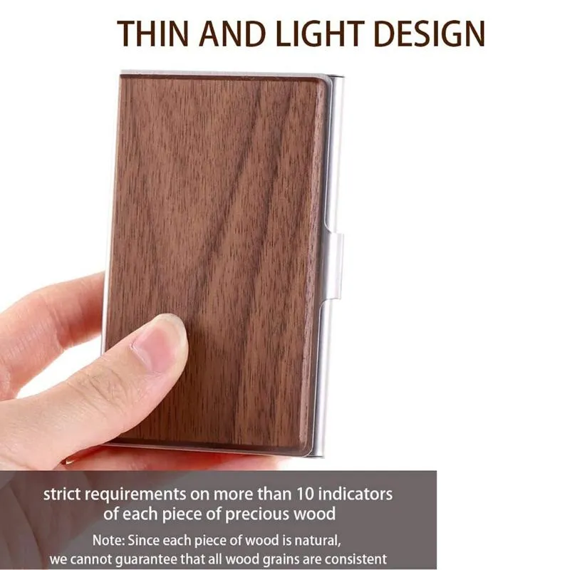 Professional Wood Business Card Holder Pocket Case Slim Carrier Holders For Men & M7DD Jewelry Pouches Bags334Y