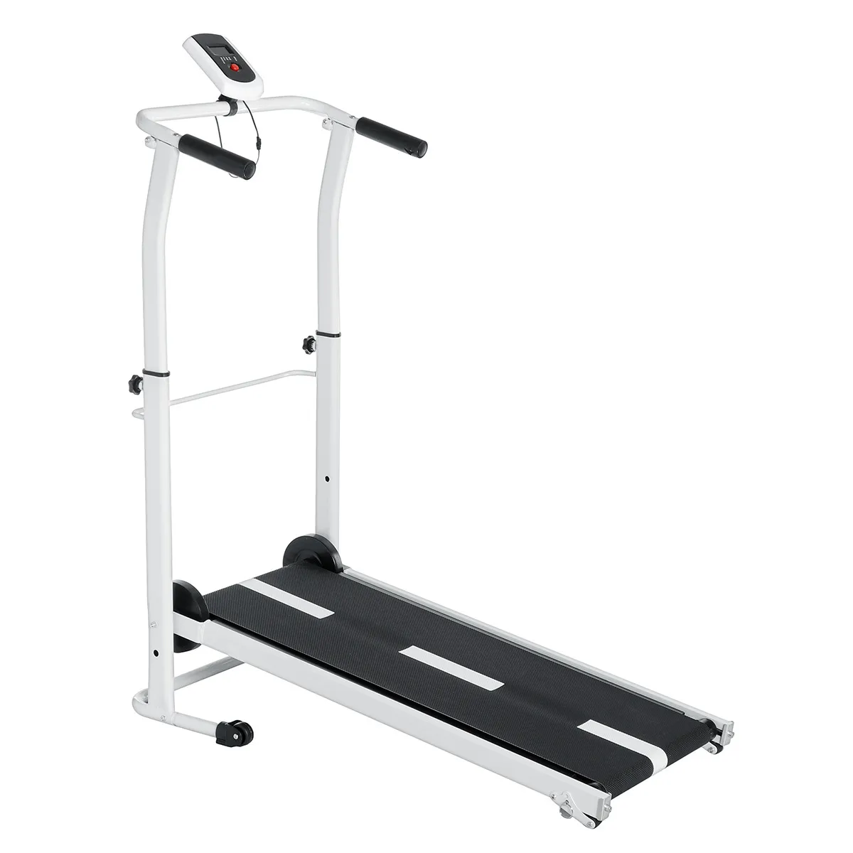 Vouwen Fitness Treadmilles Sport Mechanische Running Machine Multifunctionele Oefening Apparatuur Handleiding Treadmill Gezondheid Walking LCD Display Portability Wheel