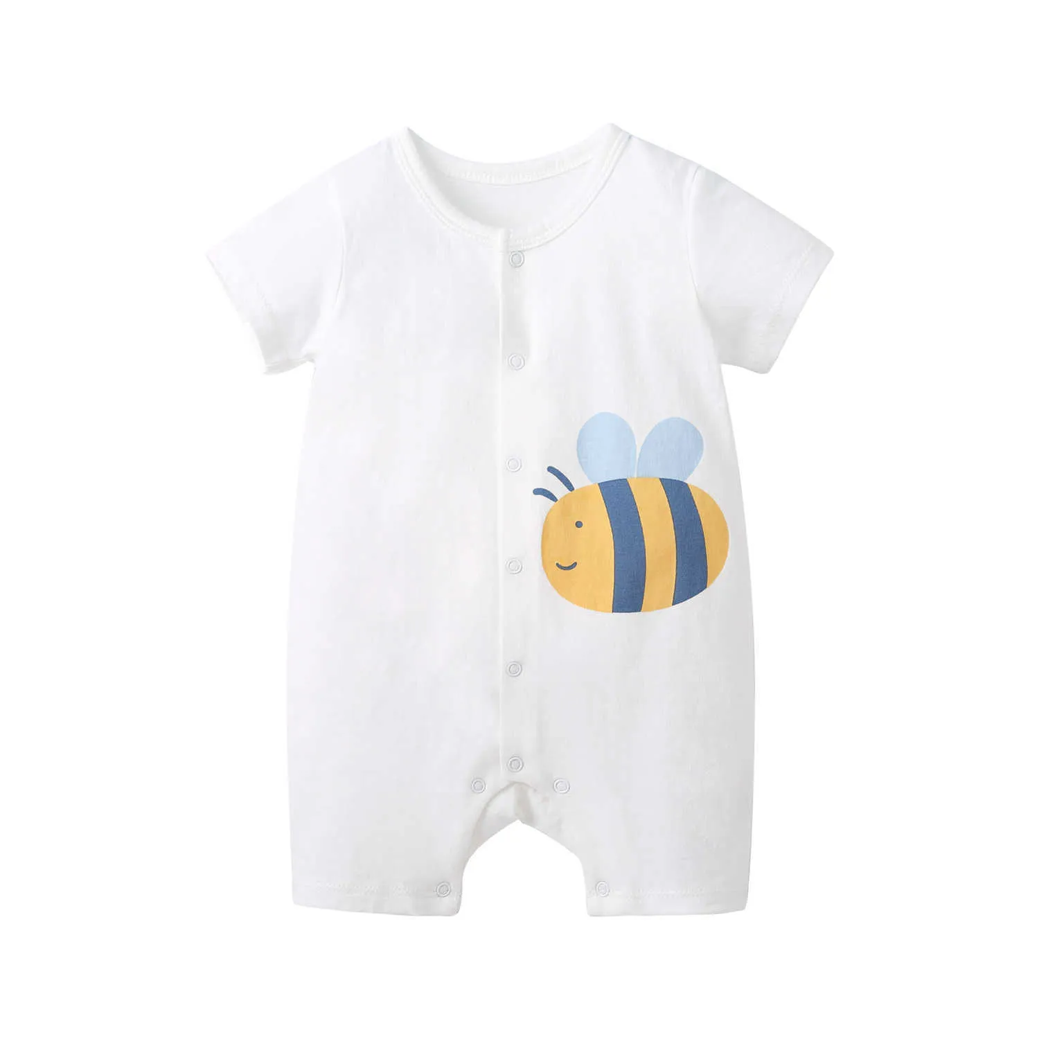 Pureborn 2-Pack bébé barboteuses dessin animé abeilles garçon fille vêtements d'été Onesies pyjamas respirant coton combishort 210816