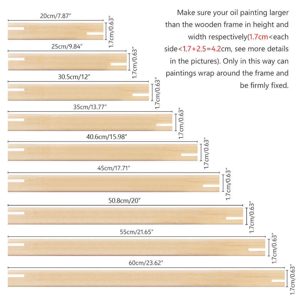 Cadre en bois professionnel civière bandes barres bricolage toile cadre pour peinture prix d'usine huile image pos cadre mur art déco 210611