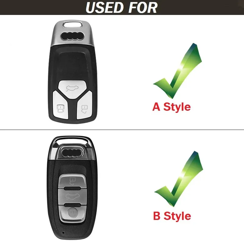 TopCF Zinc Alloy Car Key Case Cover Shell FOB för A1 A3 A4 A4L A5 A6 A6L A7 A8 Q2L Q3 Q7 Q5 Q5L Q8 S4 S8 S3 S5 S6 R8 TT TTS