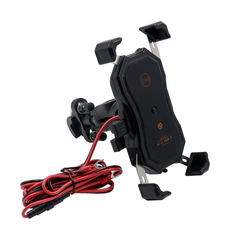 Support de vélo universel pour téléphone portable de moto, pince de berceau Anti-secousse, sans fil/USB, charge rapide, support de téléphone portable