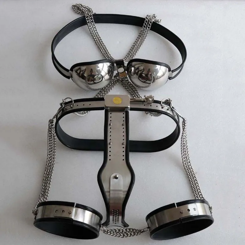 set Femelle Chastety Belt en acier inoxydable BRA CHIGH RING MATEL CHASTITY DÉPECONT SEXE TOUEUR ÉROTIQUE POUR LES FEMMES FÉTISHE SONCE SLAVE 04041287