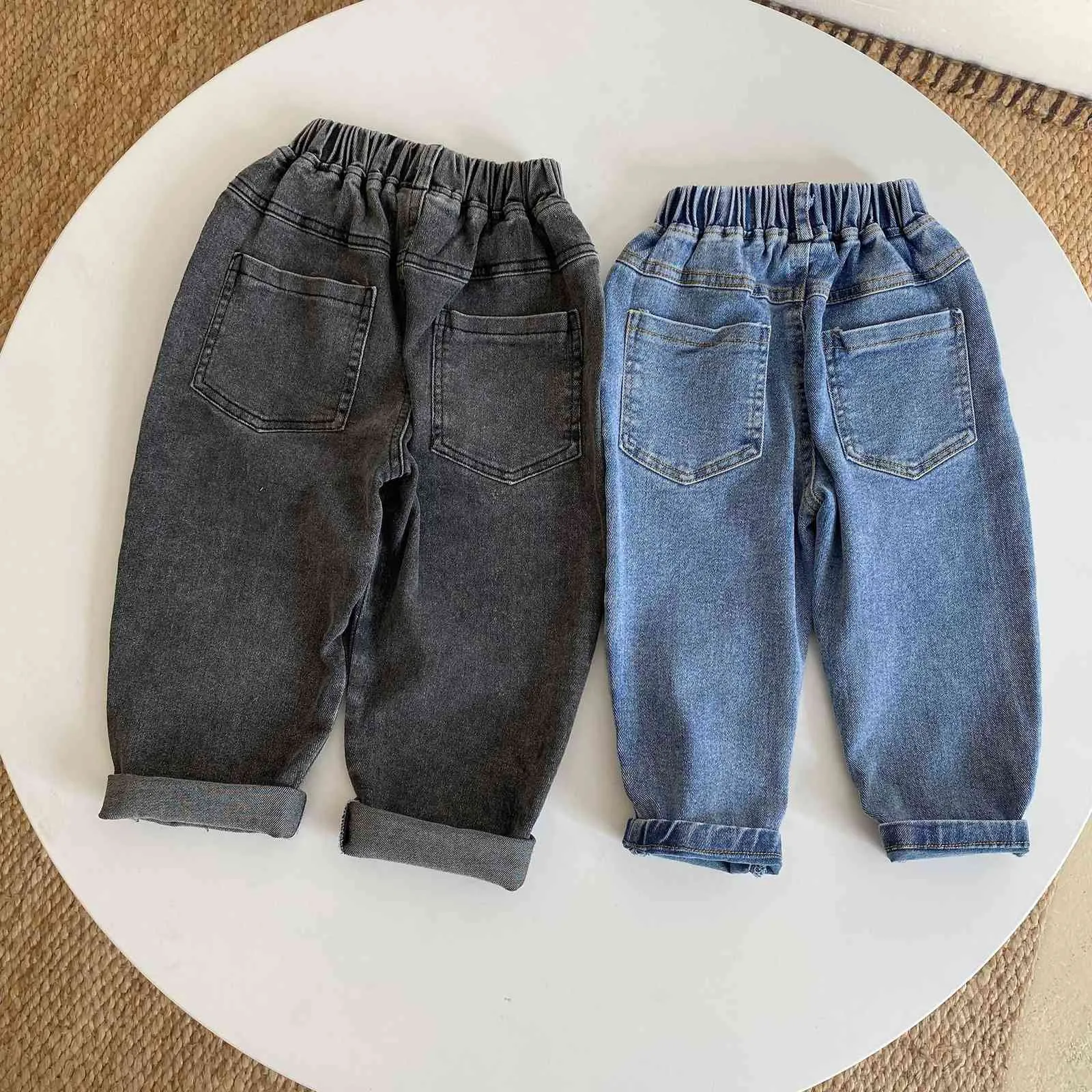 Jeans casual elasticizzati in cotone primaverile ragazzi e ragazze 2-6 anni pantaloni in denim bambini all-match pantaloni bambini 210708