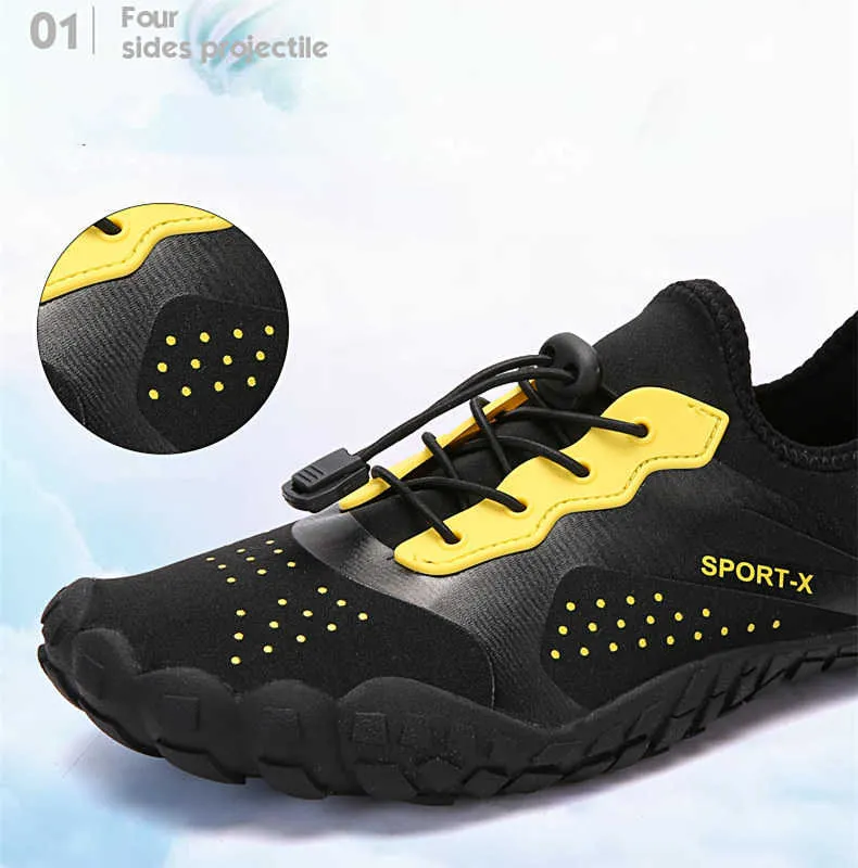 Unisex Elastic Quick Dry Aqua Shoes Nonslip Sneakers Women Men Water Shoes Breathable Footwear Light Surfing Beach Sneakers Plus Y0714