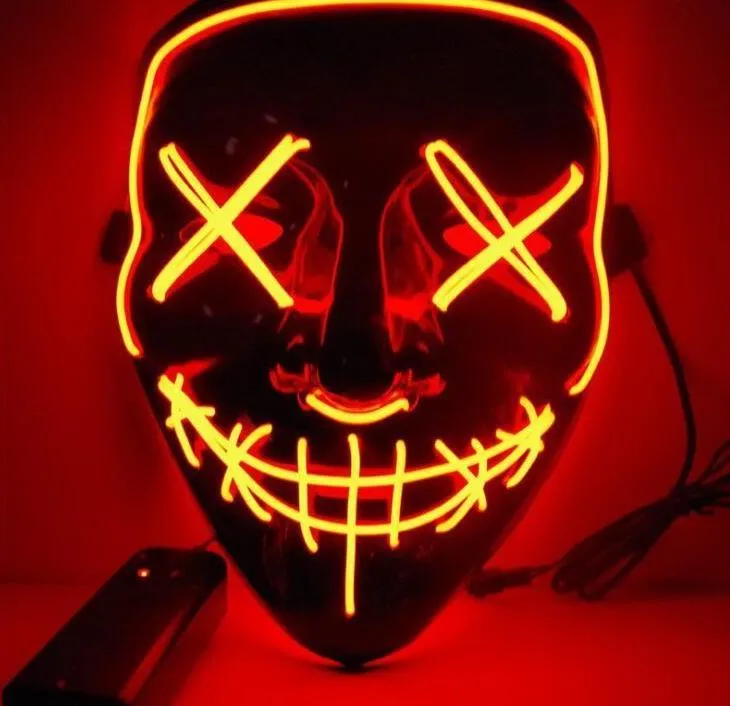 Halloween Rolig Mask Led Light Up Festival Cosplay Costume Supplies Party Masks